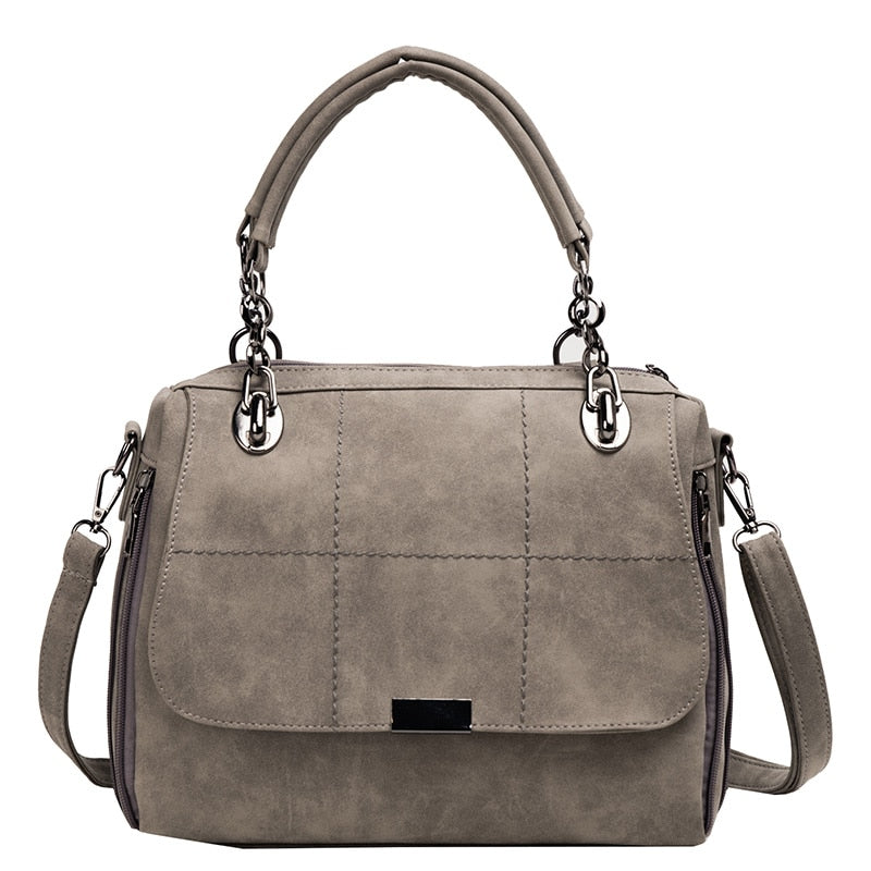 Casual Shoulder Handbags High Quality Soft Scrub Leather