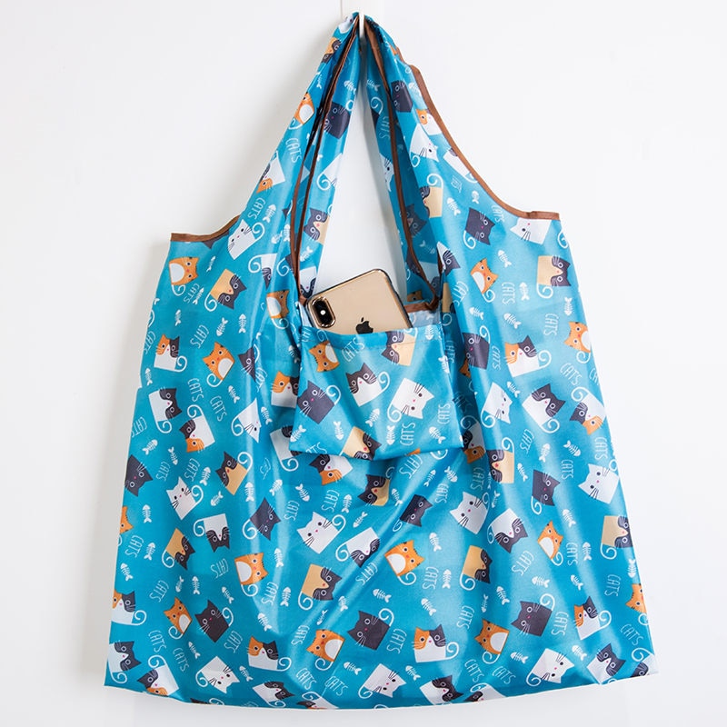BIG Eco-Friendly Folding Shopping Bag Reusable Portable Shoulder Handbag