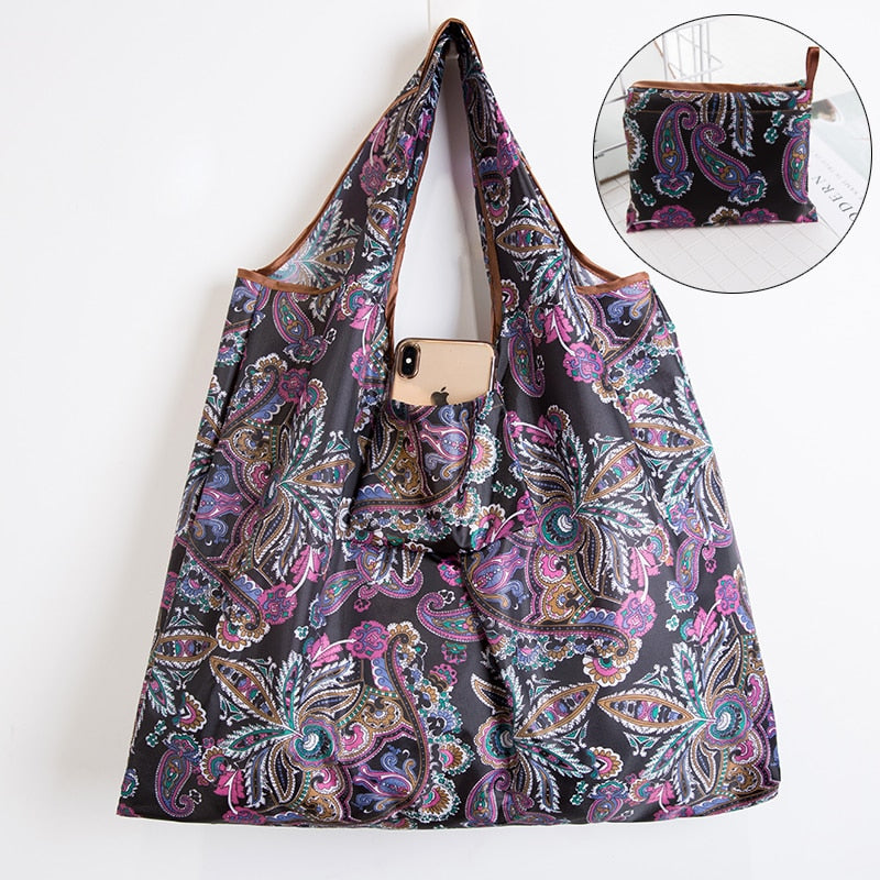 BIG Eco-Friendly Folding Shopping Bag Reusable Portable Shoulder Handbag