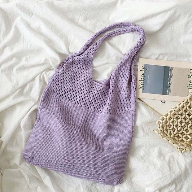 Knitted HandBag For Women Beach Hobo Bag Casual Lightweight