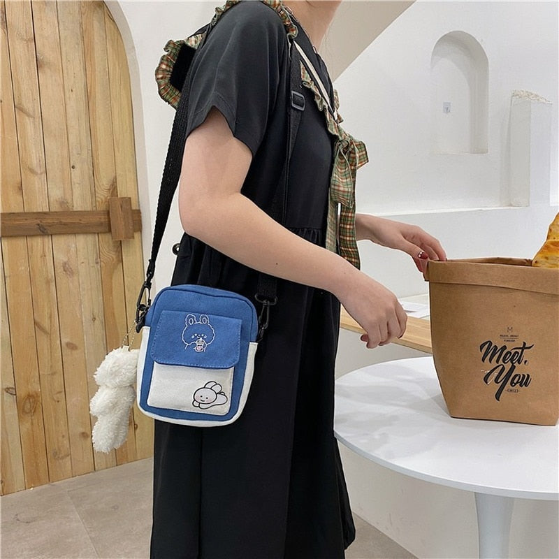 Canvas Shoulder Women's Bag Small Korean Fashion Messenger