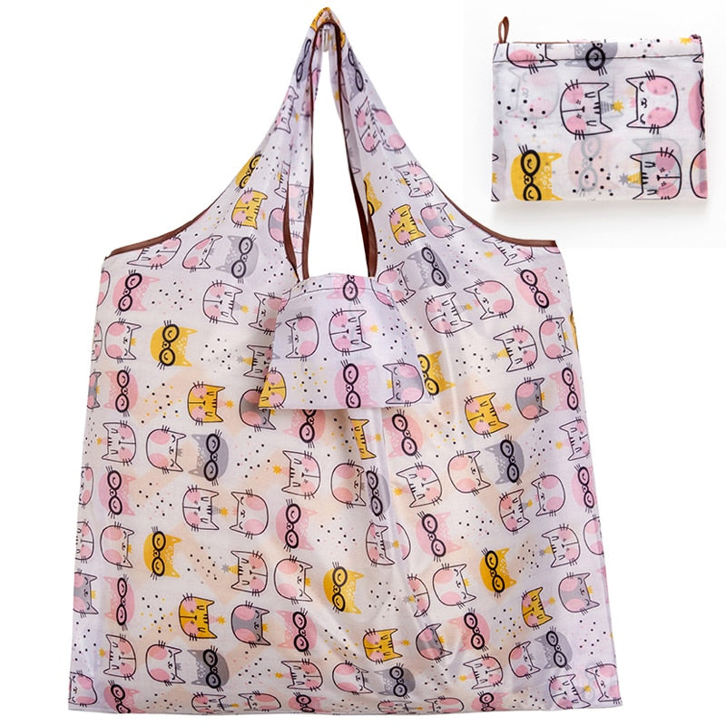 BIG Eco-Friendly Folding Shopping Bag Reusable Portable Shoulder Handbag