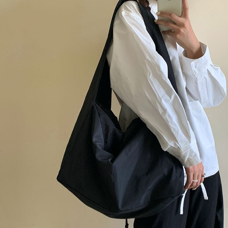 Women Bag New Nylon Bucket Fashion Solid Zipper
