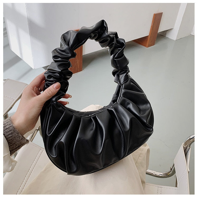 2022 Summer Pleated Handlebags For Women PU Cloud Bags